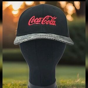 Coca Cola Snapback Black Camouflage Hat Embroidered LOGO EUC